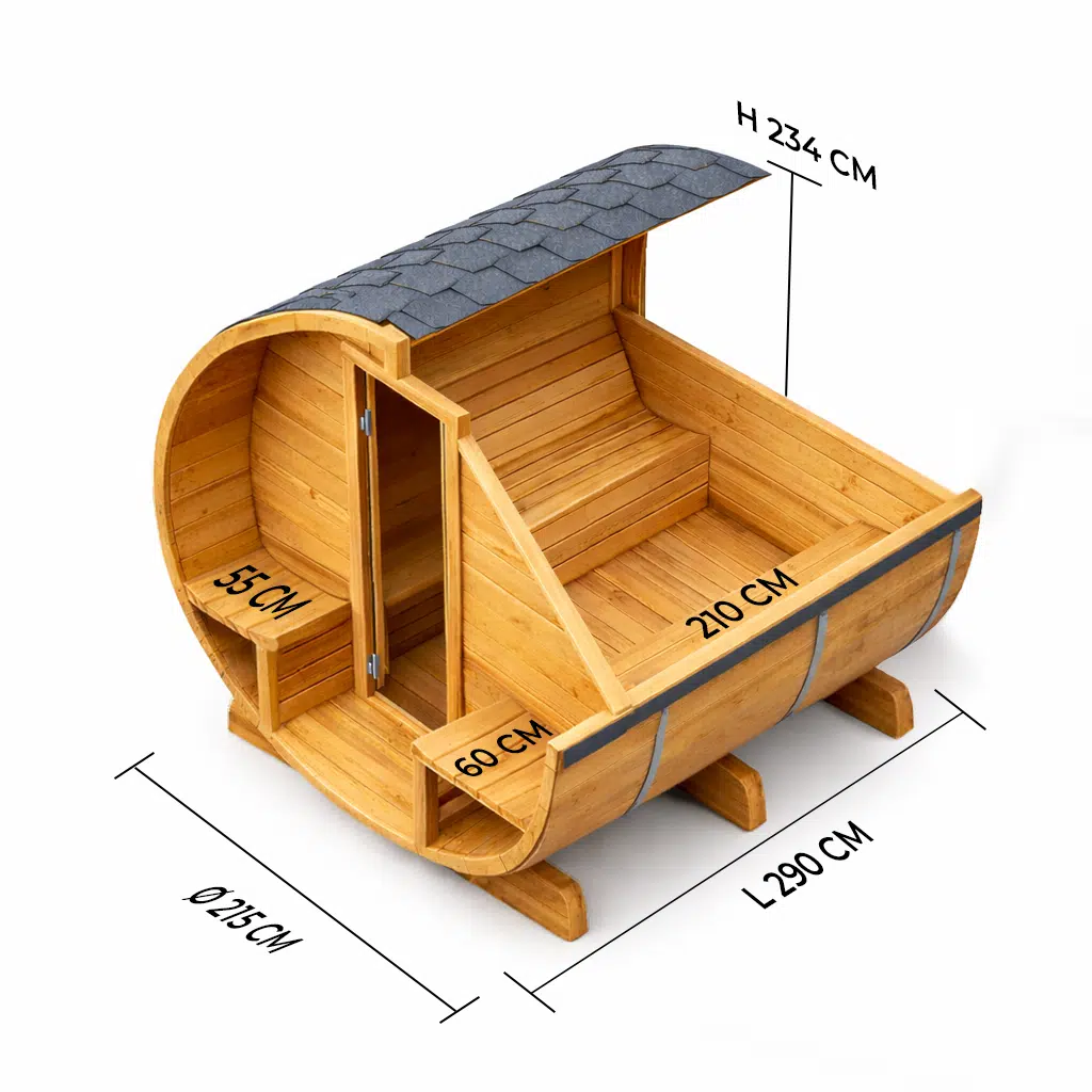 Barrelsauna TR300 - Halfglas - Afbeelding 2