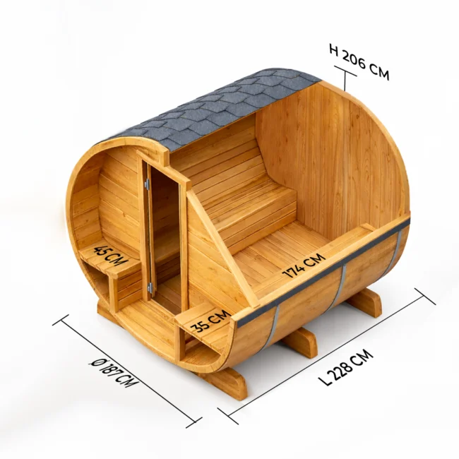 Alternative view of Barrelsauna TR230