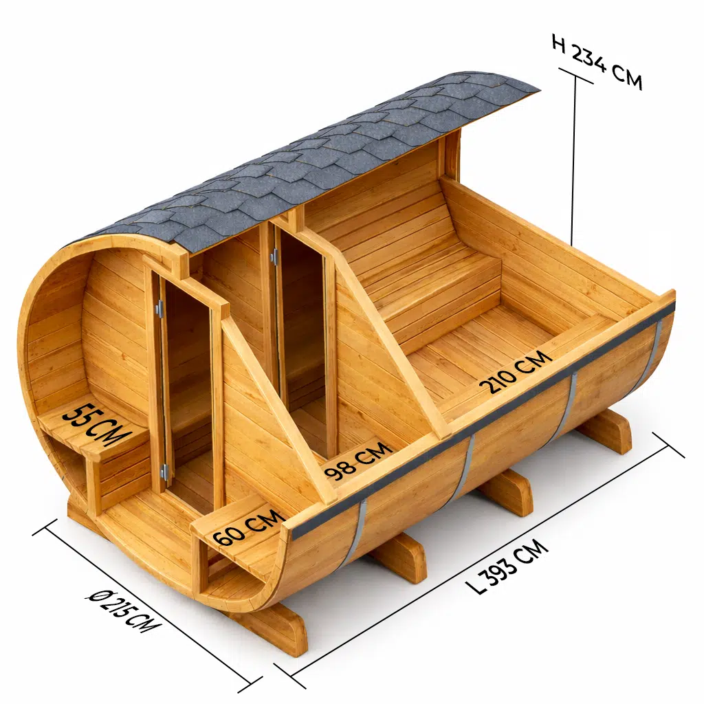 Barrelsauna TR400 - Half glas - Afbeelding 2