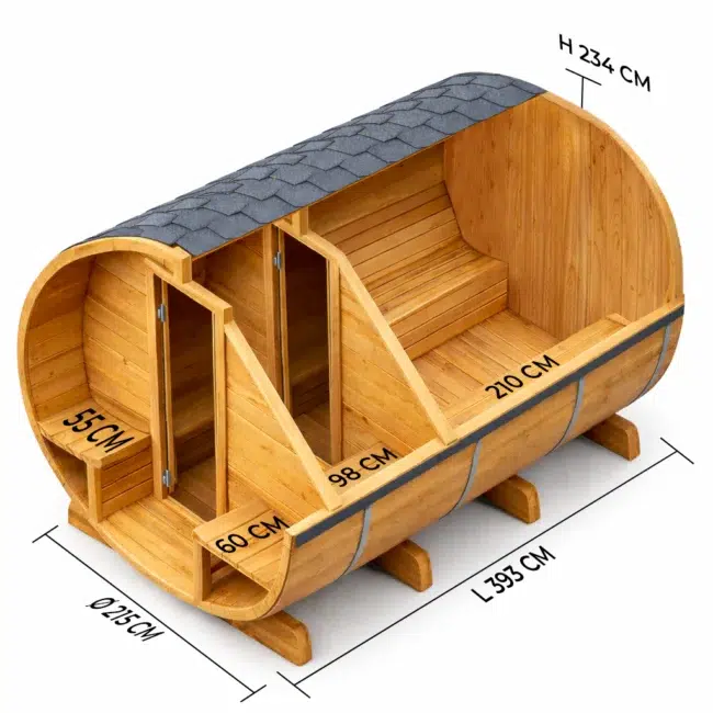 Alternative view of Barrelsauna TR400
